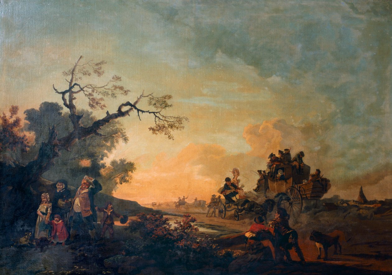The High Road (olej na plátně) od Philip James de (1740 1812) Loutherbourg