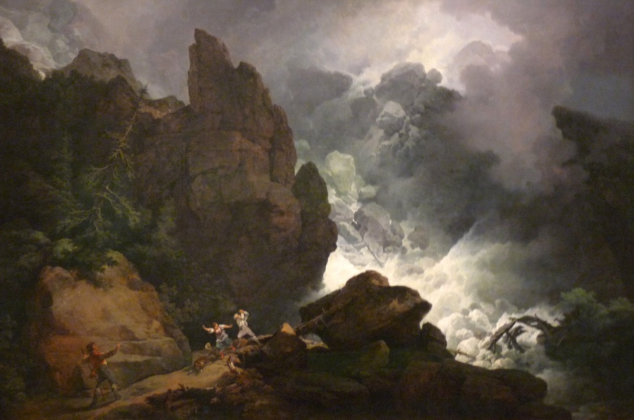 Lavina v Alpách od Philip James de Loutherbourg