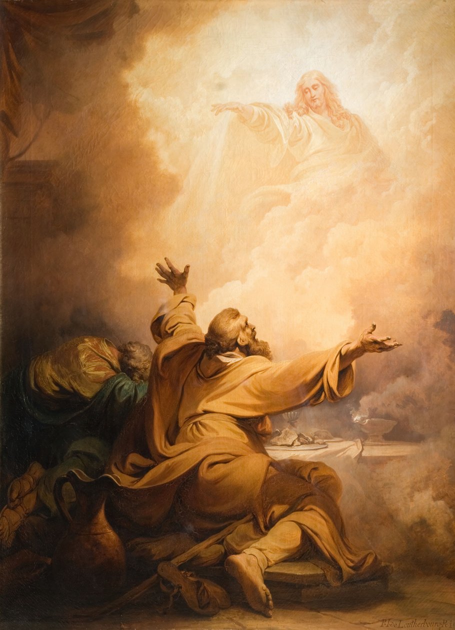 Kristus se zjevuje učedníkům v Emauzích, 1797. od Philip James de Loutherbourg