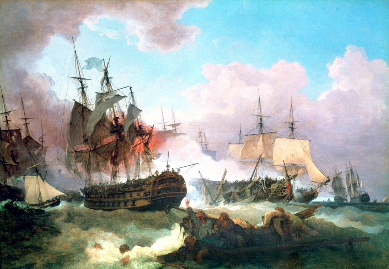 Bitva u Camperdown, 1799 od Philip James de Loutherbourg