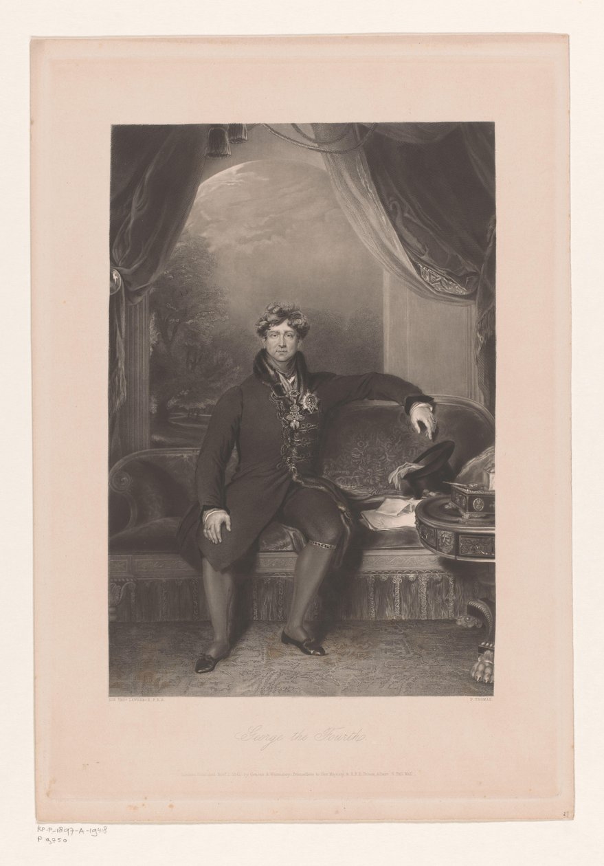 Portrét anglického krále Jiřího IV Portrét George IV Spojeného království George Čtvrtý (název na objektu) od Philip Thomas