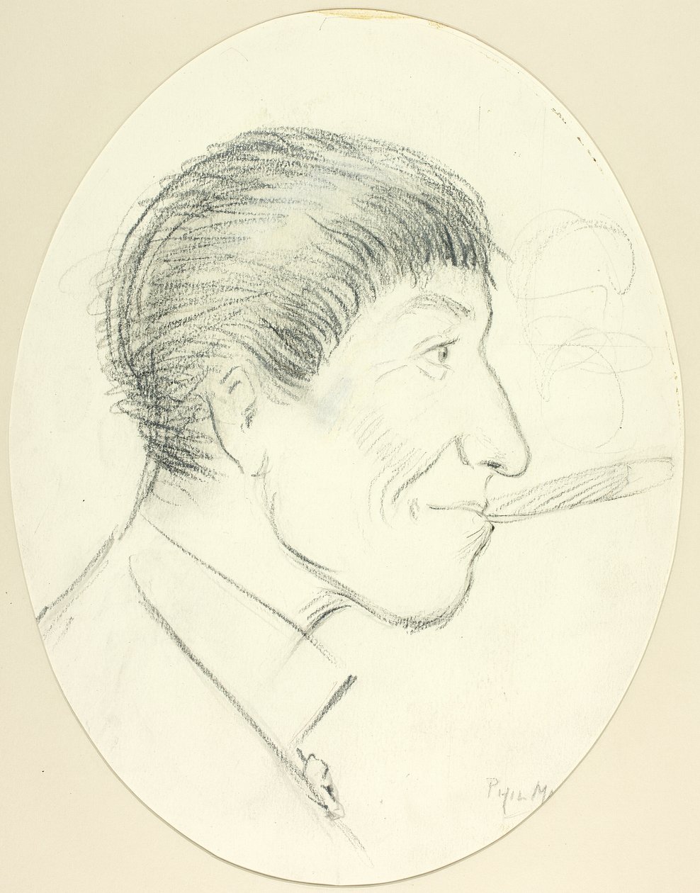 Profil muže kouření doutníku od Philip William May