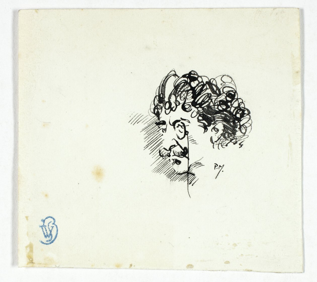 Skica Whistlerovy hlavy od Philip William May