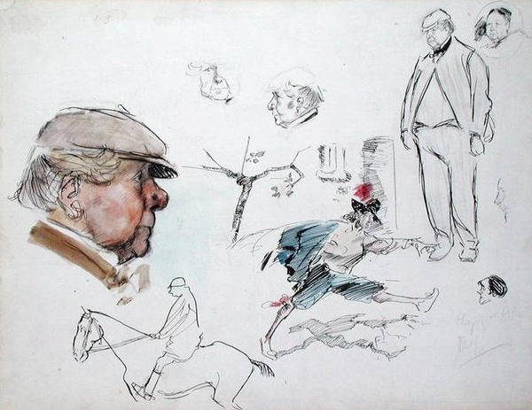 Studie, asi 1894 (tužka a akvarel na papíře) od Philip William May
