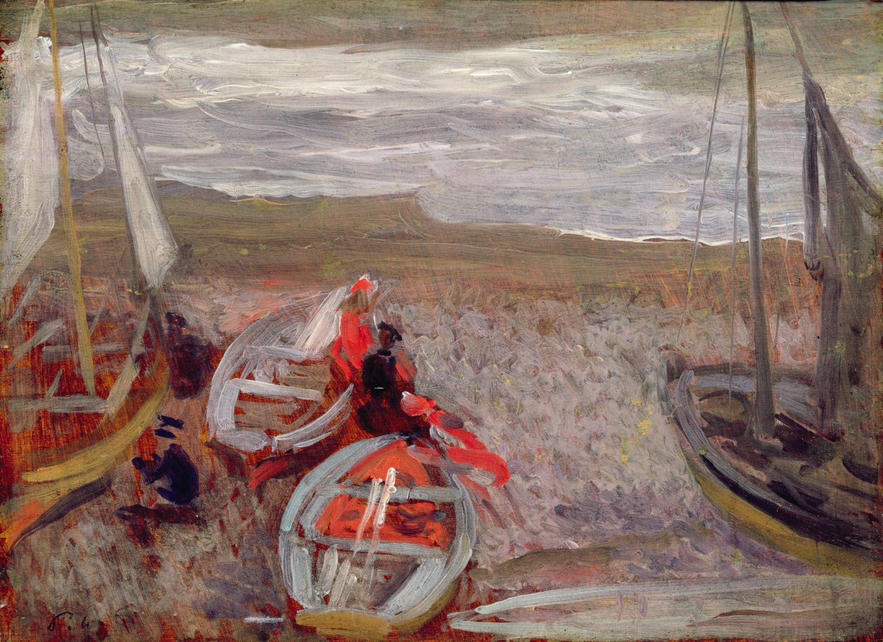 Lodě na pláži, Southwold od Philip Wilson Steer