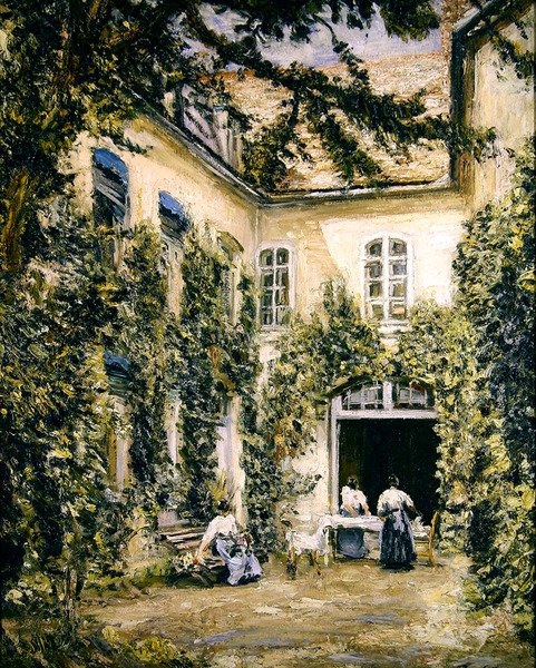 Postavy na nádvoří, Montreuil-sur-Mer od Philip Wilson Steer