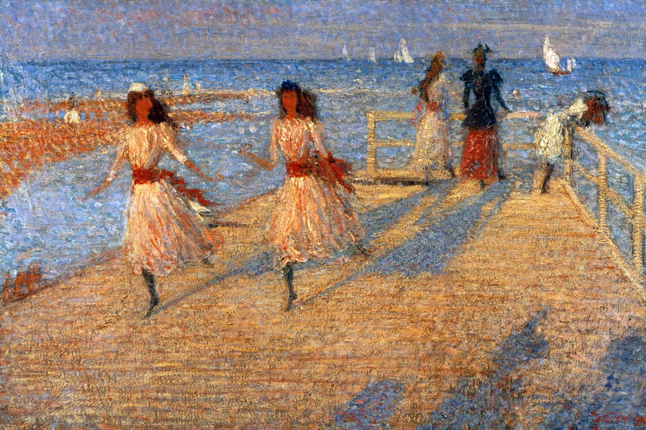 Girls Running, Walberswick Pier, 1888-1894 od Philip Wilson Steer