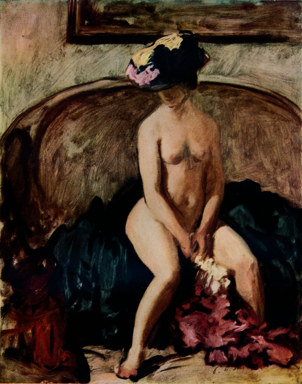 Sedící akt: Černý klobouk, c1900 od Philip Wilson Steer