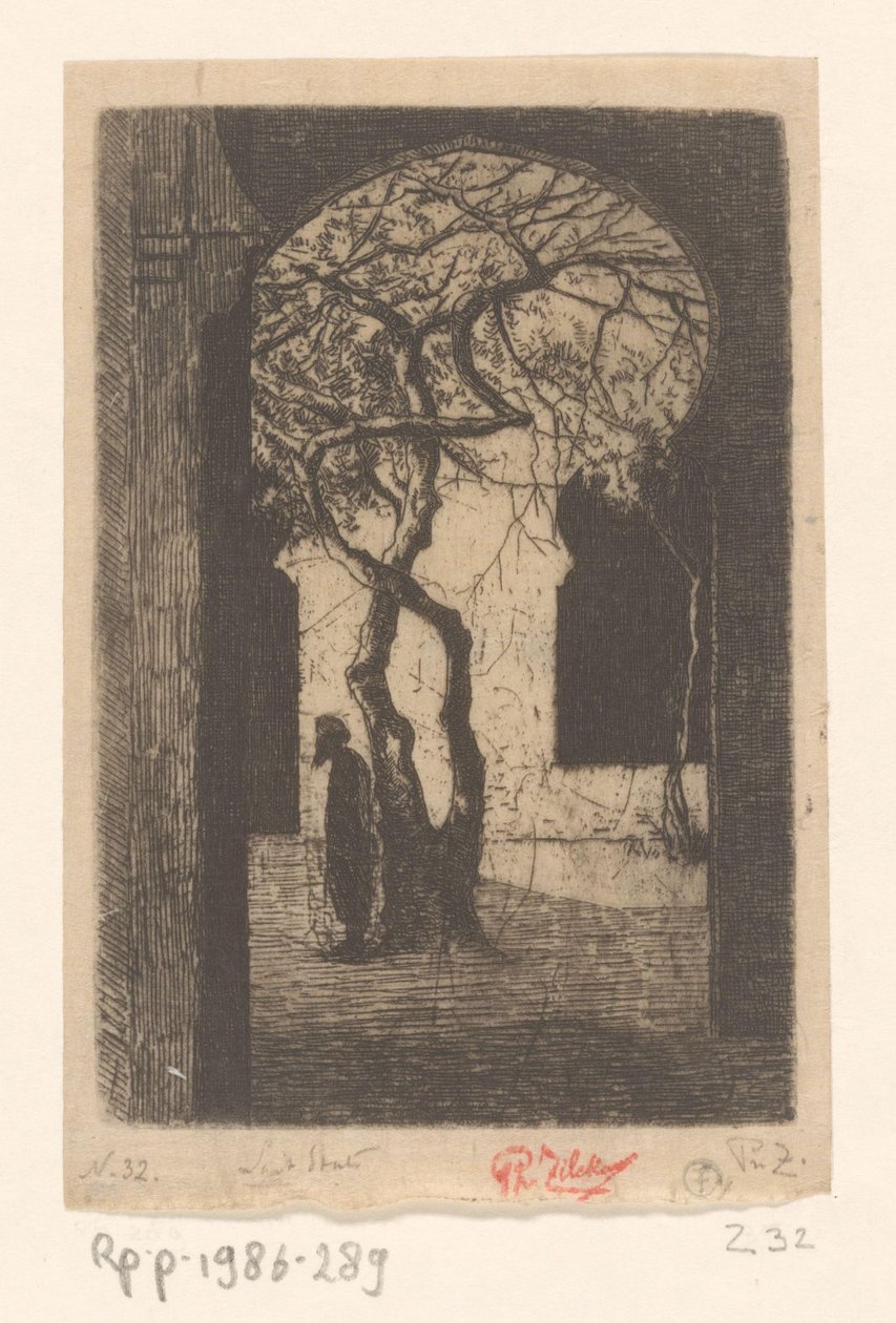 Pohled na mešitu Djemaa el Kabir v Alžíru Djemaa el Kebir (původní název) od Philip Zilcken (signed by artist)