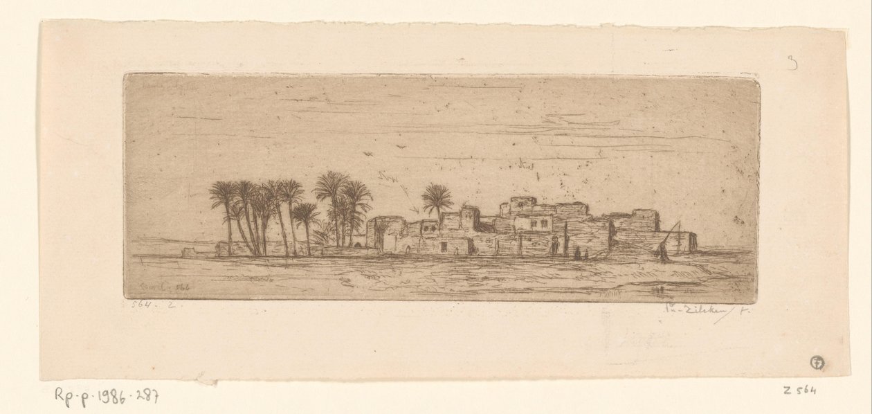 Gezicht na Com Al-Akhdar Vue de Côm Al-Akhdar (původní název) od Philip Zilcken (signed by artist)