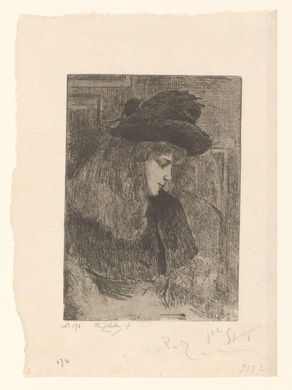 Meisje klade motyku Dívka s blond vlasy (původní název) od Philip Zilcken (signed by artist)