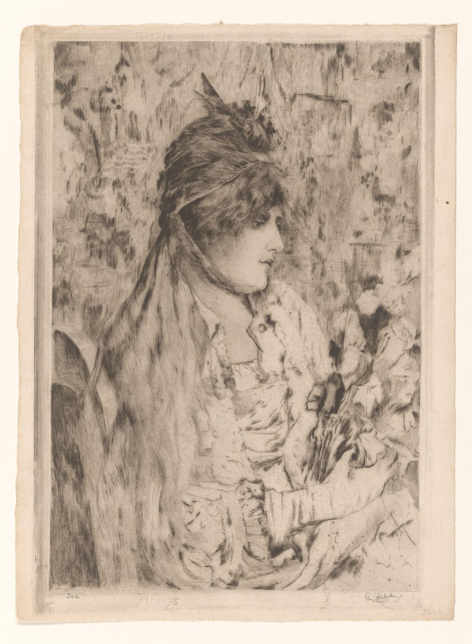 Žena s kyticí květin La Bête a Bon Dieu (původní název) od Philip Zilcken (signed by artist)