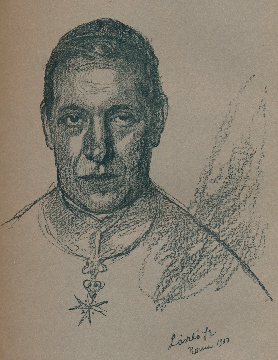 Skica-portrét Jeho Eminence kardinála Rampolly, 1900 1901-1902. Umělci: Fulop Laszlo, Philip A de Laszlo. od Philip de László