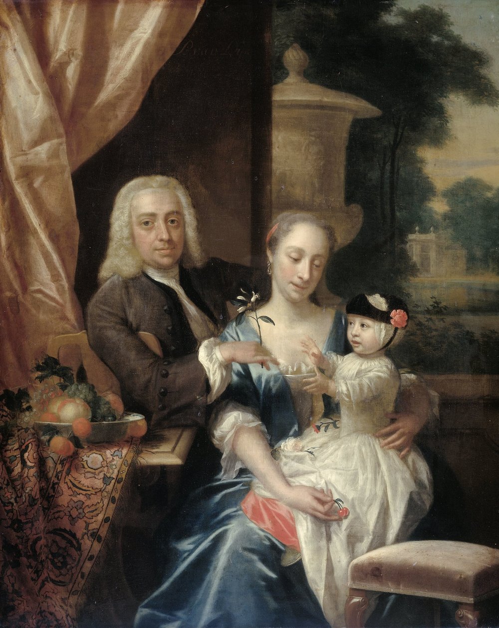 Isaac Parker (1702-1755), jeho manželka Justina Johanna Ramskrammer (1702-1798) a jejich syn Willem Alexander (1740-1747) od Philip van Dijk