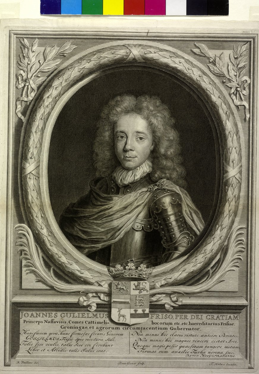 Hrabě Nassau-Diez Johann William Friso (tisk) od Philip van Gunst