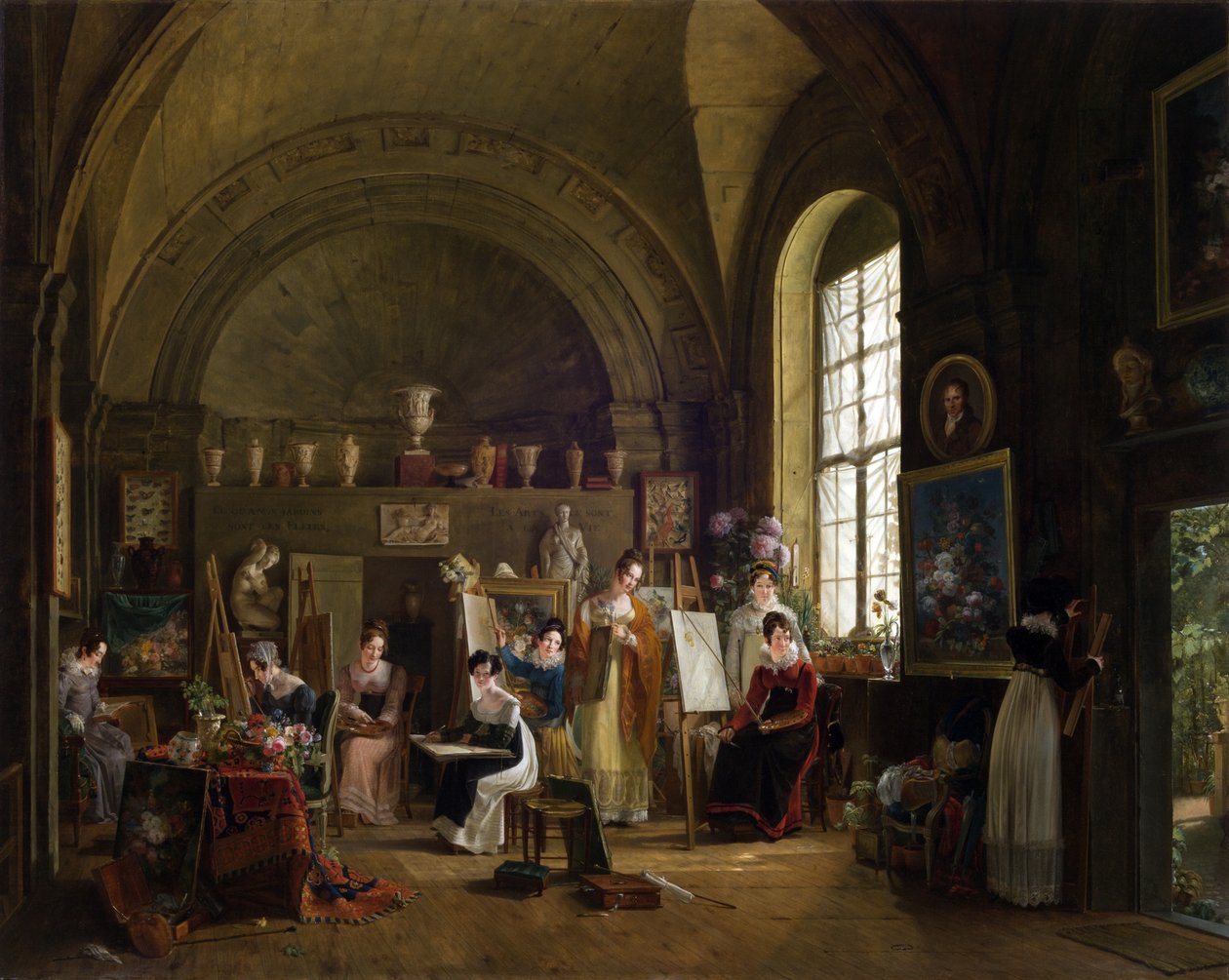 Interiér ateliéru Van Daela a jeho studentů na Sorbonně, 1816 od Philipe Jacques van Bree