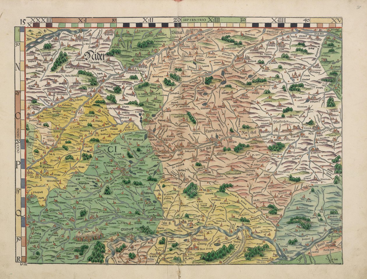 Bavorské venkovské stoly z roku 1568 (panel 15) od Philipp Apian