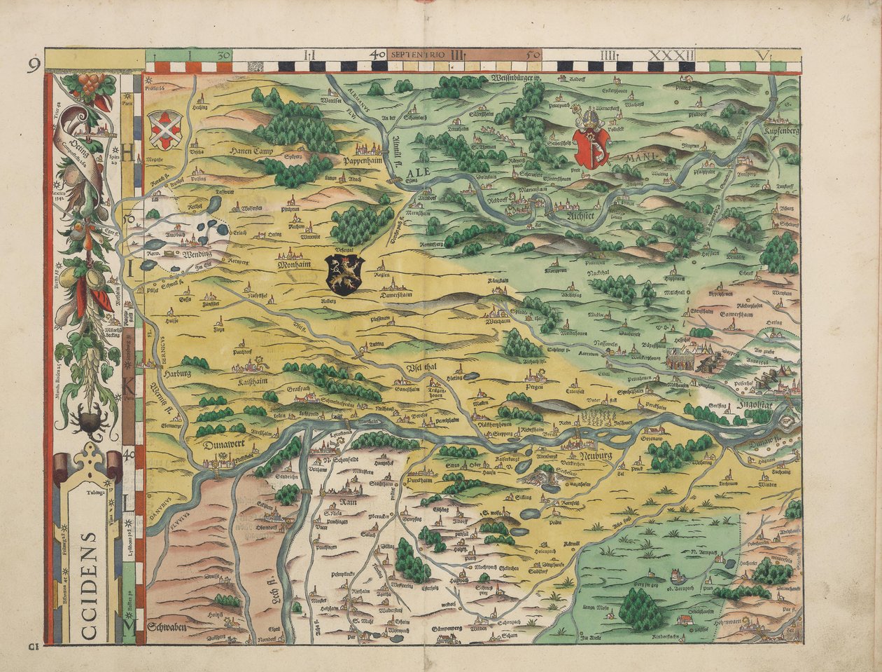 Bavorské venkovské stoly z roku 1568 (panel 9) od Philipp Apian