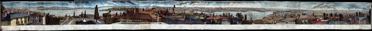 Panorama Konstantinopole při pohledu ze švédského paláce v roce 1740 od Philipp Ferdinand von Gudenus