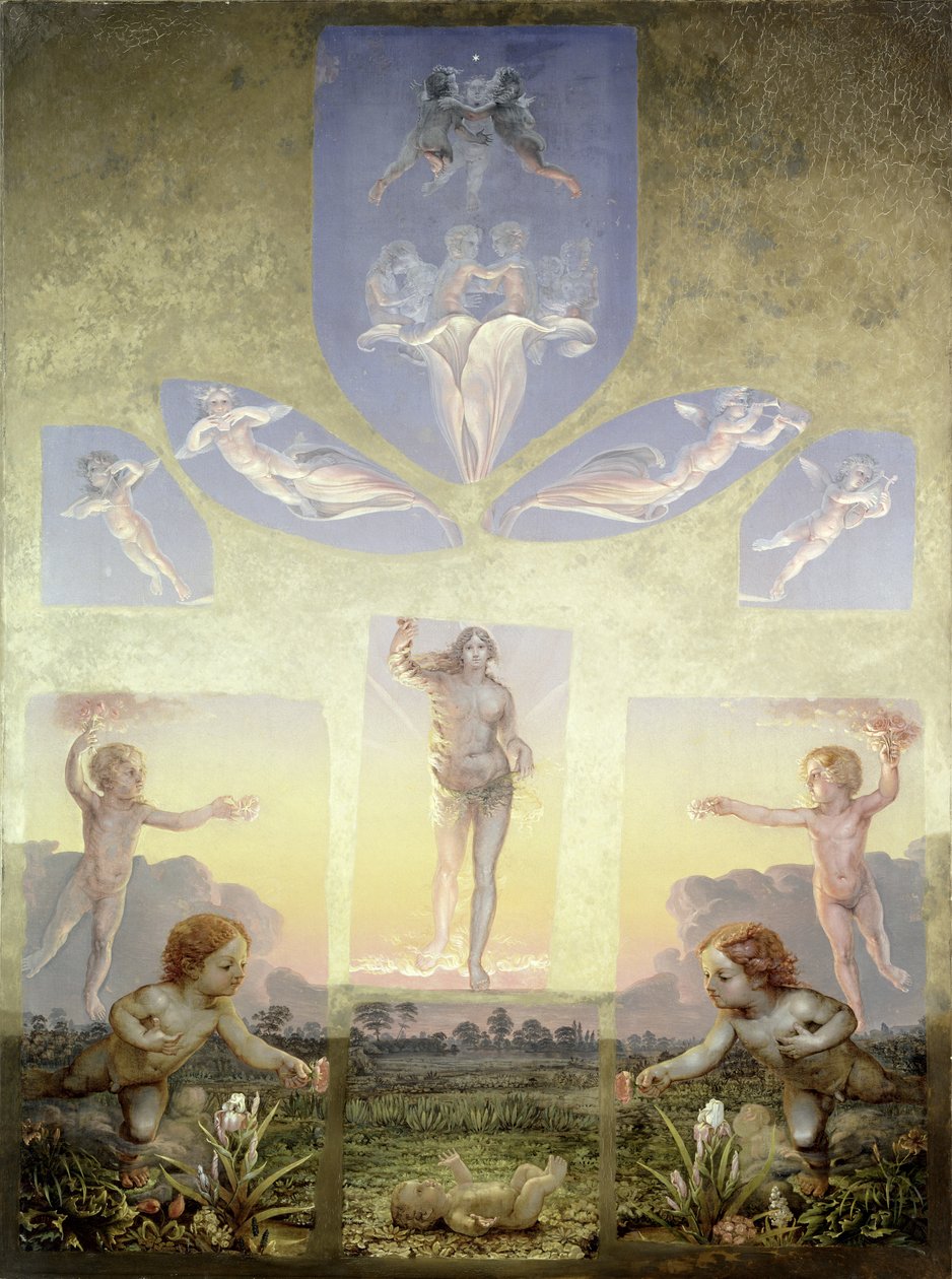 Studie pro druhou verzi ‚The Morning‘, 1809 (viz také 144715 pro zarámovanou verzi) od Philipp Otto Runge