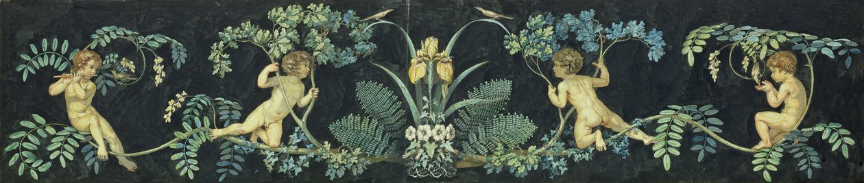 Slavičí keře, 1810 (čb a tuš na papíře) od Philipp Otto Runge