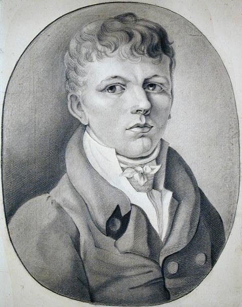Portrét Gustava Runge, 1799 (černá křída na papíře) od Philipp Otto Runge