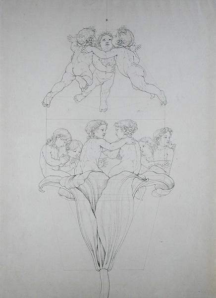 Světlá lilie, studie k Jitru, 1809 (tuš na papíře) od Philipp Otto Runge