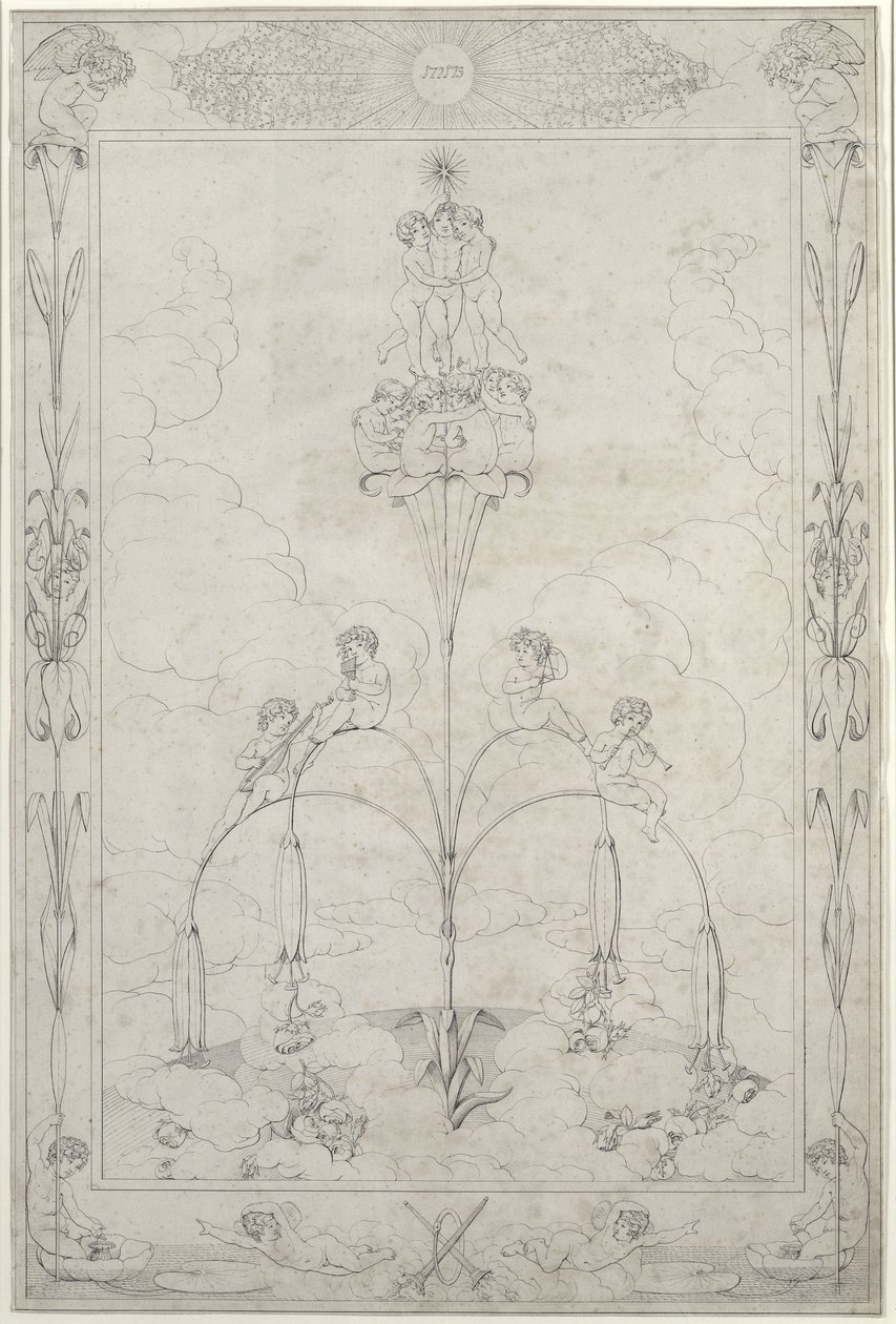 Ráno, 1803 (tuš na papíře) od Philipp Otto Runge