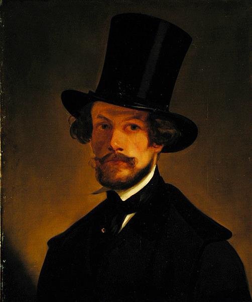 Autoportrét, c.1845 (olej na papíře nalepený na kartě) od Philipp Wirth