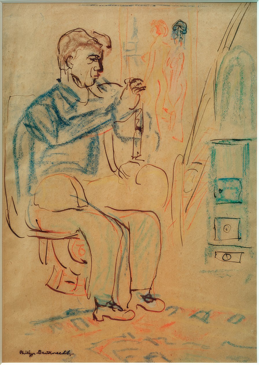 Sochař Scherer v Kirchnerově ateliéru od Philipp Bauknecht