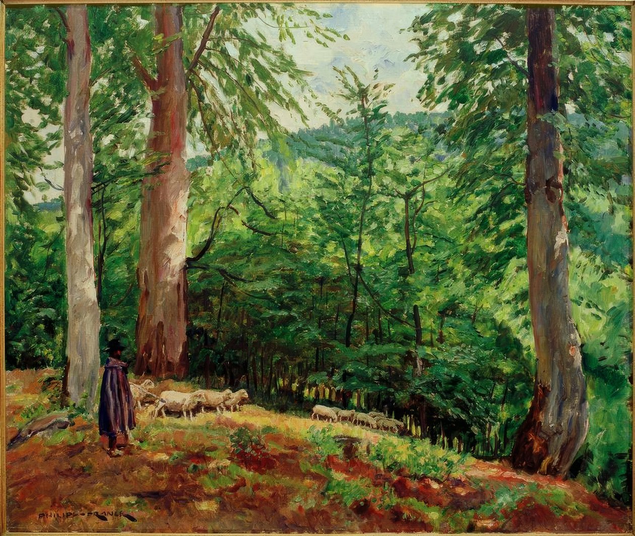 Pastýř se stádem ovcí v Taunus od Philipp Franck