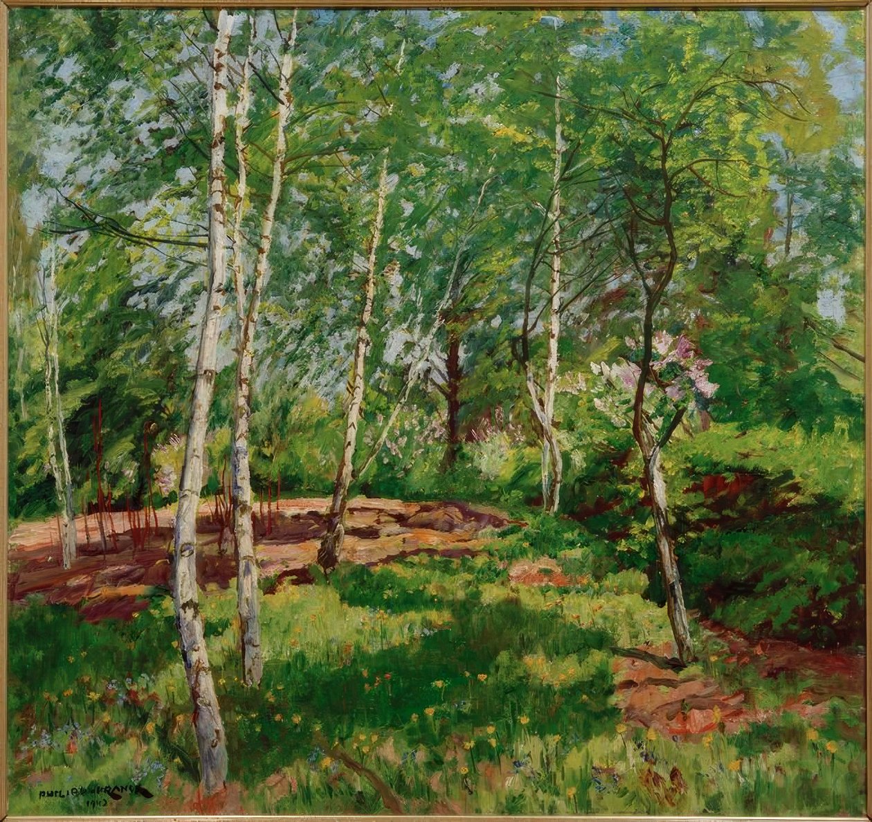 Louka s břízami od Philipp Franck