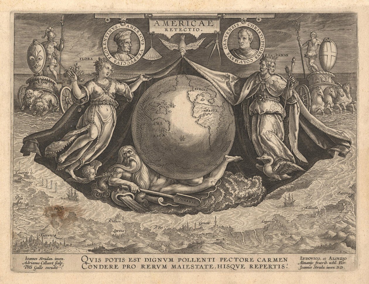 Obálka America Revetio, 1591 od Philipp Galle