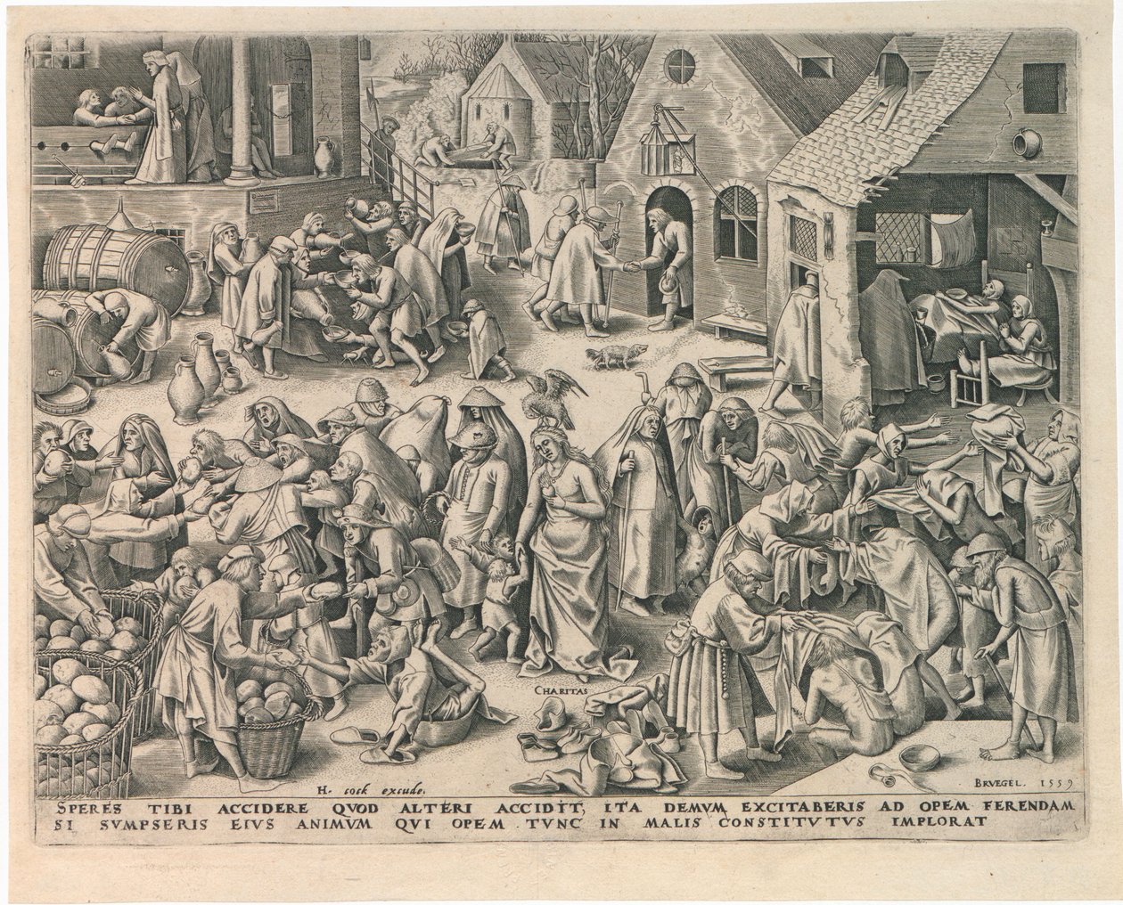 Charita Charita ze sedmi ctností, 1559. od Philipp Galle