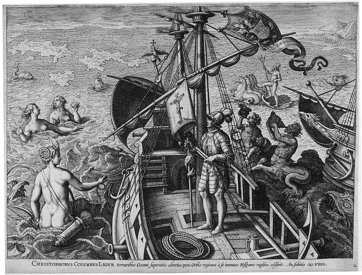 Christophorus Columbus Ligur America Retectio, 1591 od Philipp Galle