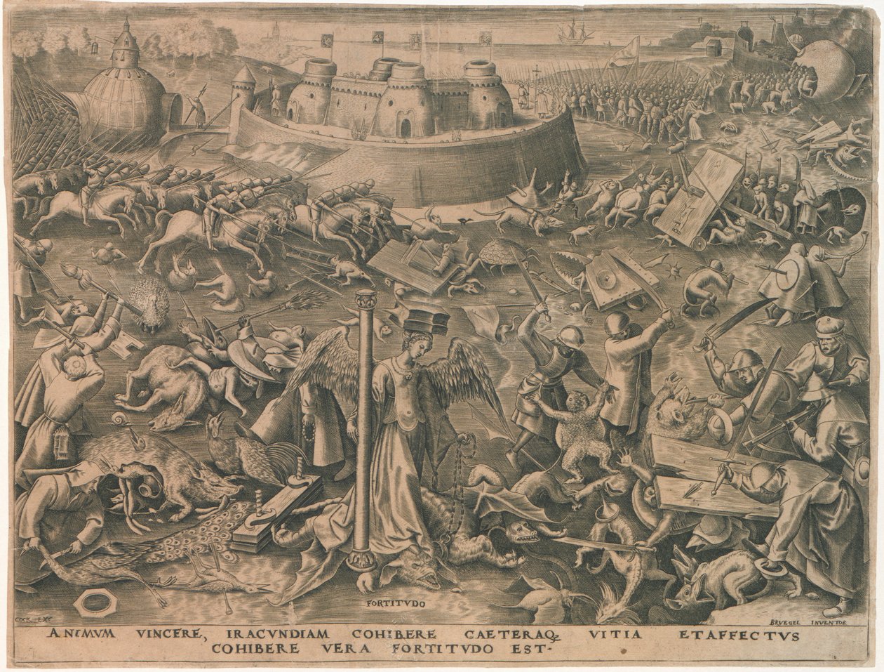 Fortitudo Fortitude ze Sedmi ctností, 1559. od Philipp Galle