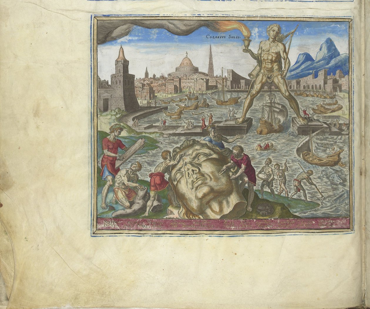 Rhodský kolos ze série Osmé divy světa, 1572 od Philipp Galle