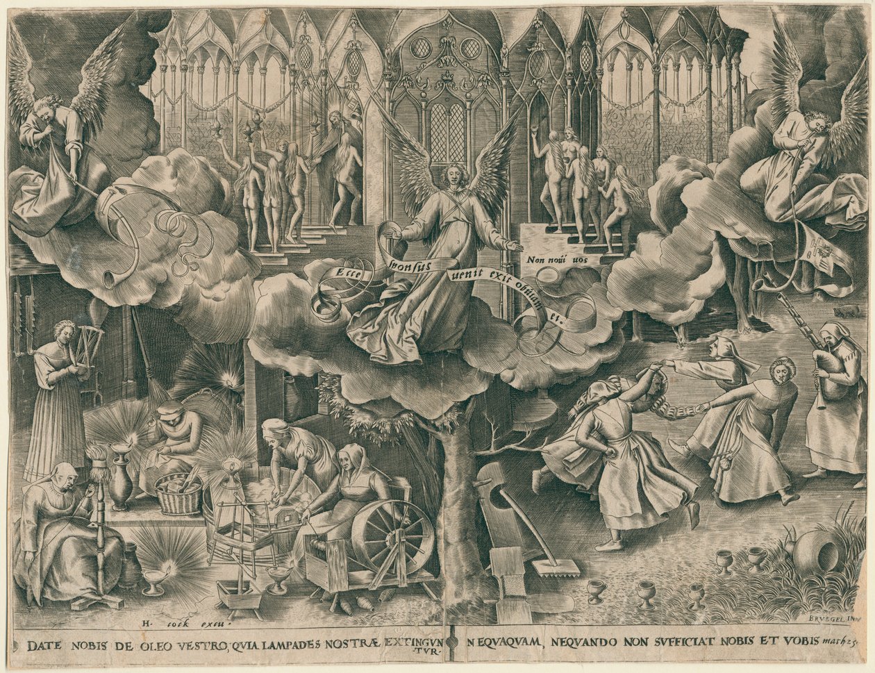 Podobenství o moudrých a pošetilých pannách, 1570. od Philipp Galle