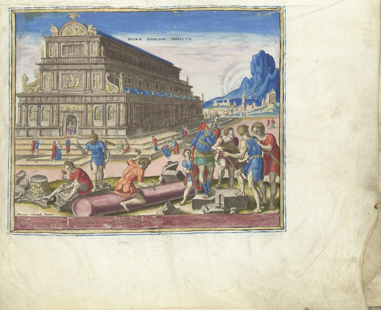 Dianin chrám v Efezu ze série Osmé divy světa, 1572 od Philipp Galle