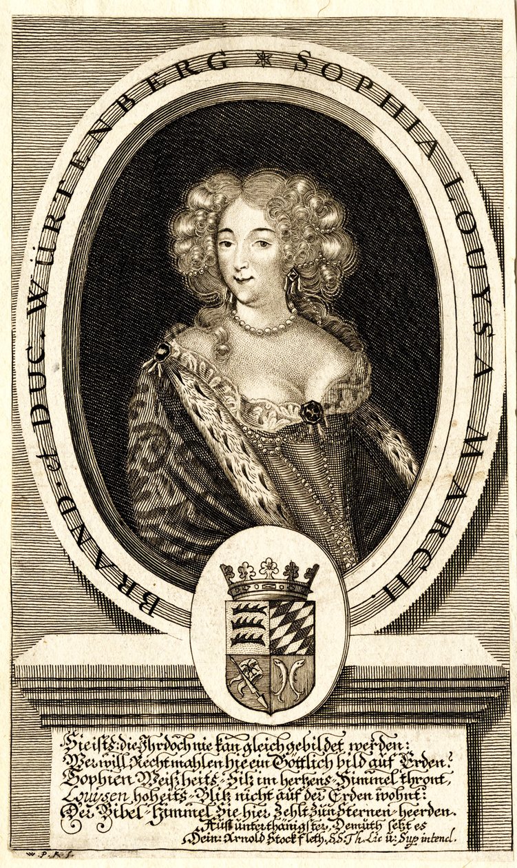 Portrét Sophie Louise Württemberg-Stuttgart 1642-1702, markraběnka..., c. 1680. od Philipp Kilian