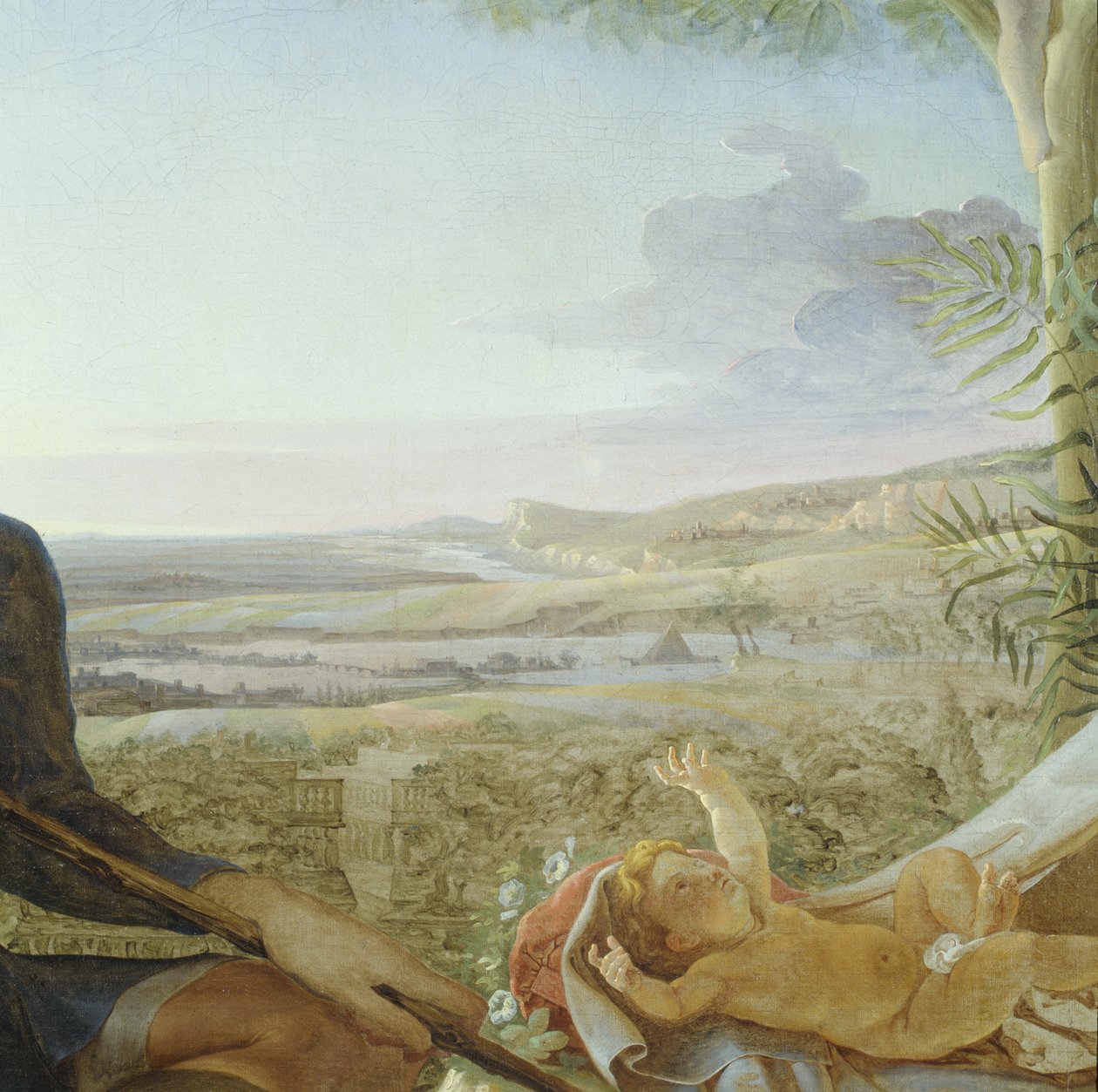 Kristovo dítě a krajina z filmu Odpočinek na útěku do Egypta, 1805-06 (detail 141645) od Philipp Otto Runge