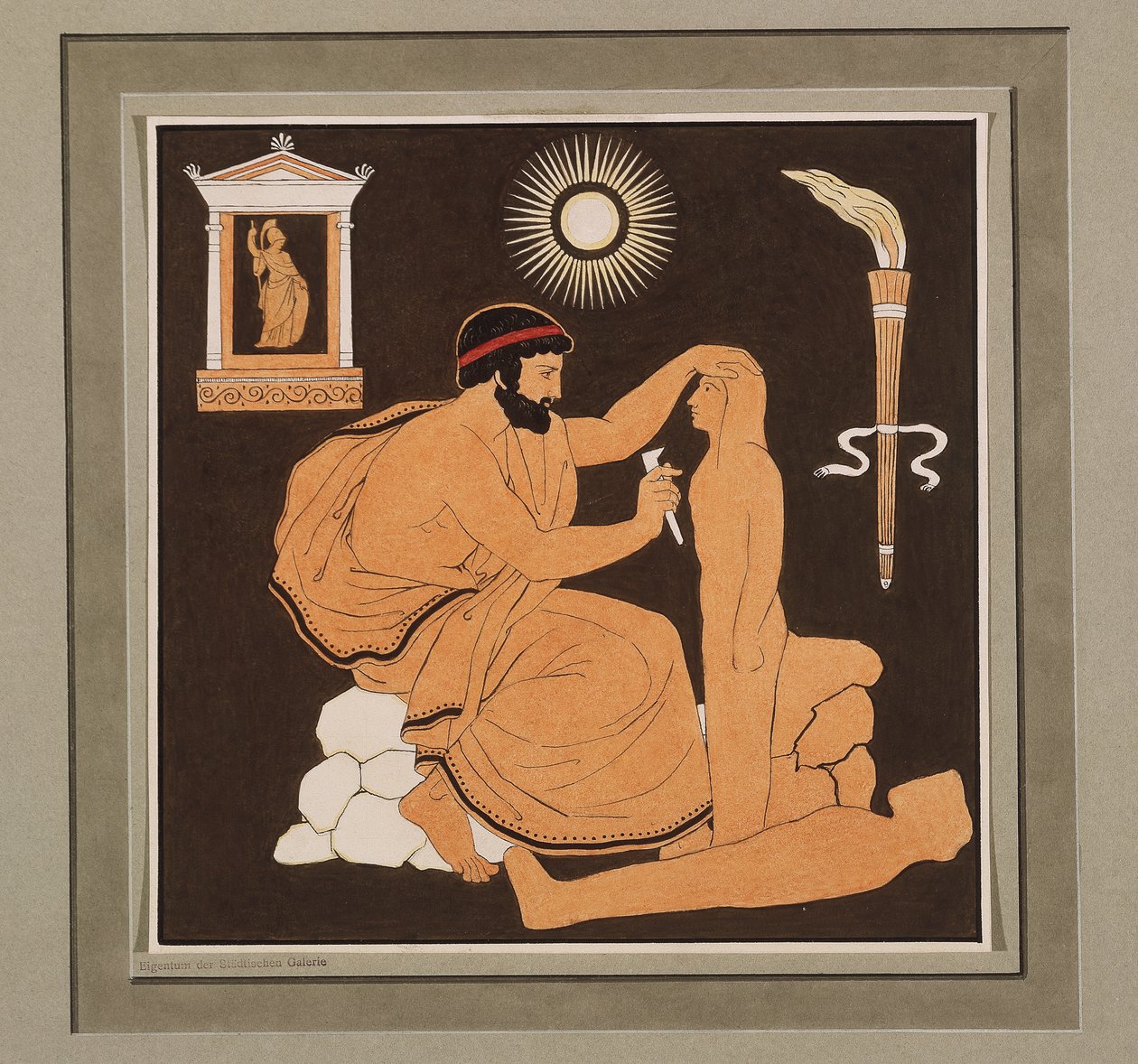 Prometheus formt aus Lehm den Menschen od Philipp Veit