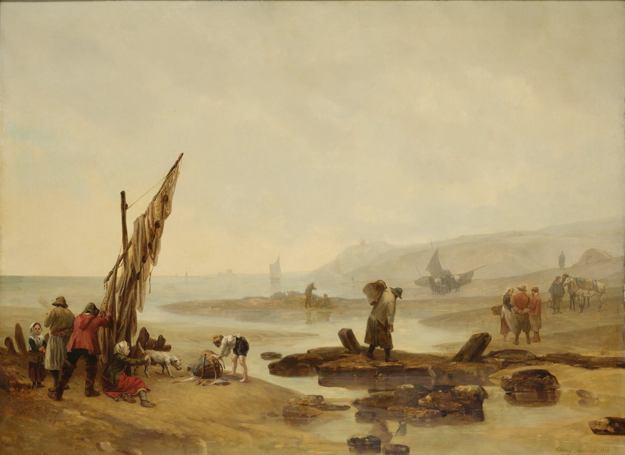 Pohled na Ambleteuse, 1854 od Philippe Auguste Jeanron