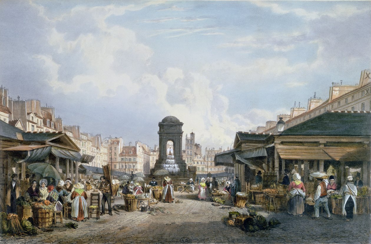 Pohled na Marche des Innocents, c.1840-45 od Philippe Benoist