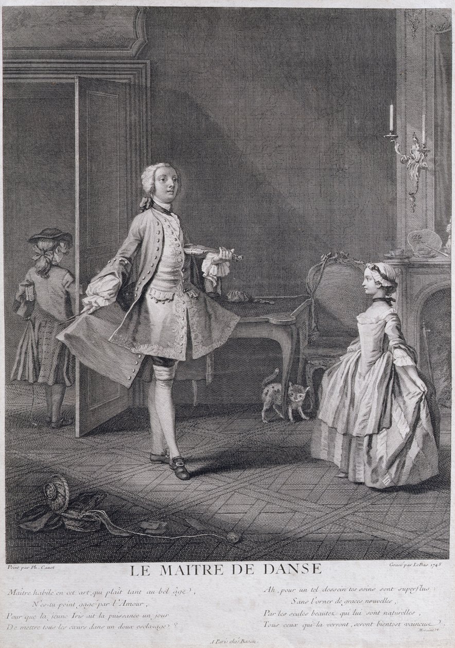 Tančící mistr, vyryl Jacques Philippe Le Bas (1707-83), 1745 od Philippe Canot
