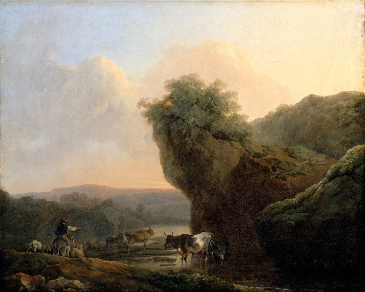 Krajina s dobytkem od Philippe Jacques de Loutherbourg