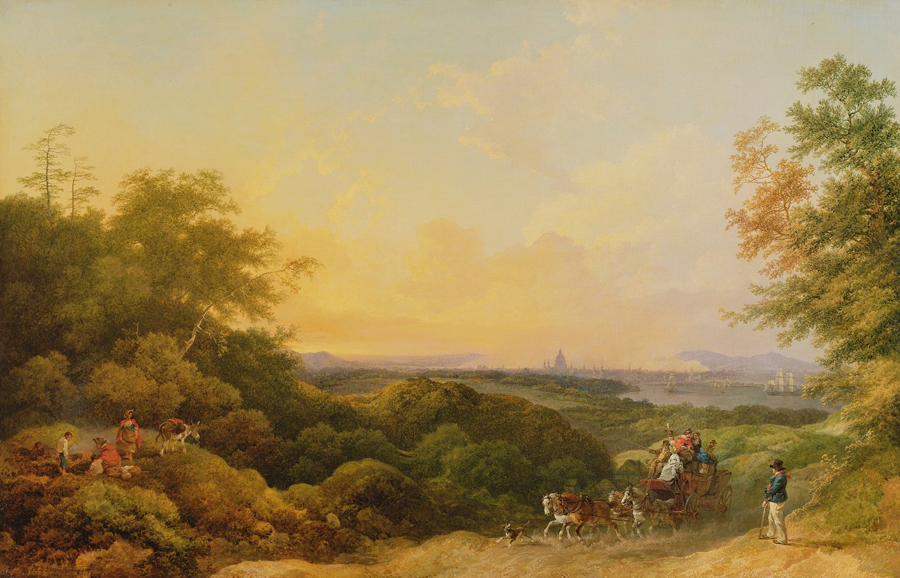 The Evening Coach, Londýn z Greenwiche, 1805 od Philippe Jacques de Loutherbourg