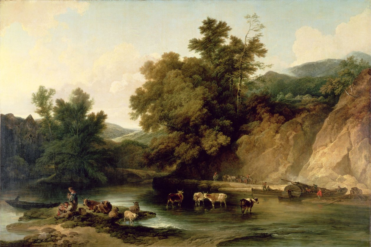 Řeka Wye v Tintern Abbey, 1805 od Philippe Jacques de Loutherbourg