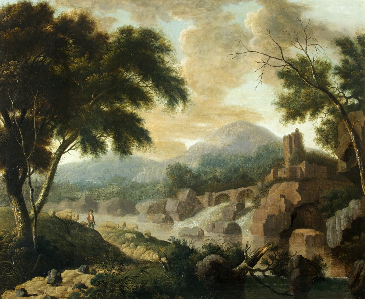 Krajina se zuřící řekou, 1760-1800 od Philippe Jacques de Loutherbourg