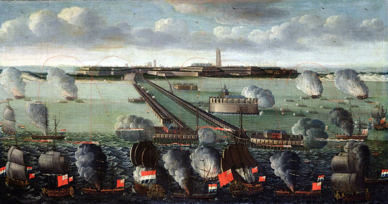 Bombardování Dunkerque, 11. srpna 1695, 1717-18 od Philippe Jonaert